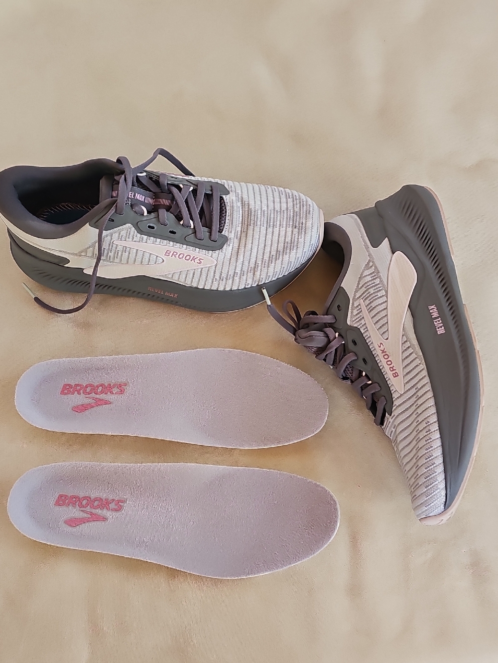 Brooks Revel Max Women’s Athletic Running Shoes - Gray and Pink